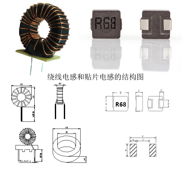 繞線電感和貼片電感的結構圖 繞線電感和貼片電感的結構圖